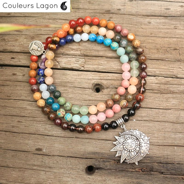 Mala Japonais 108 Perles Méditation Zen - Couleurs Lagon
