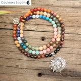 Mala Japonais 108 Perles Méditation Zen - Couleurs Lagon