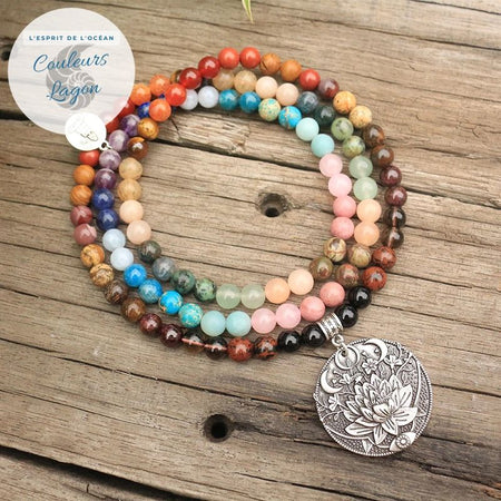 Mala Japonais 108 Perles Méditation Zen - Couleurs Lagon