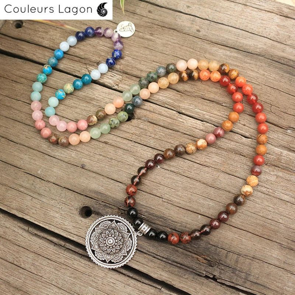Mala Japonais 108 Perles Méditation Zen - Couleurs Lagon