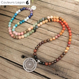 Mala Japonais 108 Perles Méditation Zen - Couleurs Lagon