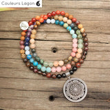 Mala Japonais 108 Perles Méditation Zen - Couleurs Lagon