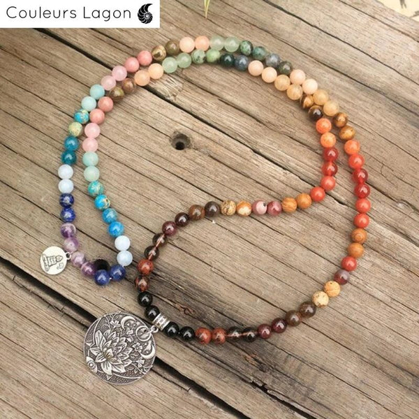 Mala Japonais 108 Perles Méditation Zen - Couleurs Lagon