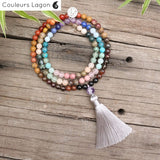 Mala Japonais 108 Perles Méditation Zen - Couleurs Lagon