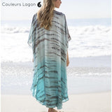 Maxi Kaftan Robe Longue de Plage - Couleurs Lagon