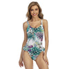 Monokini COULEURS LAGON dos nu et ourlet à volants FLORAL VERT - Couleurs Lagon