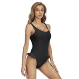 Monokini COULEURS LAGON dos nu et ourlet à volants NOIR - Couleurs Lagon
