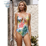 Monokini Feuilles Tropicales COLORA - Couleurs Lagon