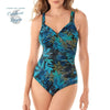 Monokini Grande Taille Floral JAVA - turquoise avant