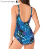 Monokini Grande Taille Floral JAVA - dos bleu floral