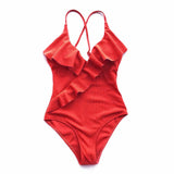 Monokini Push Up à Volant Jasmine - Couleurs Lagon