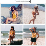 Monokini Push Up à Volant Jasmine - Couleurs Lagon