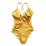 Monokini Push Up à Volant Jasmine - Couleurs Lagon