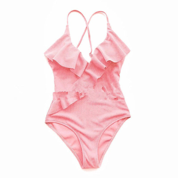 Monokini Push Up à Volant Jasmine - Couleurs Lagon