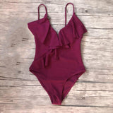 Monokini Push Up à Volant Jasmine - Couleurs Lagon