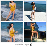 Monokini Push Up à Volant Jasmine - Couleurs Lagon