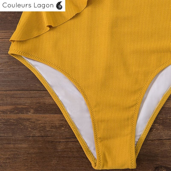 Monokini Push Up à Volant Jasmine - Couleurs Lagon