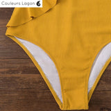 Monokini Push Up à Volant Jasmine - Couleurs Lagon