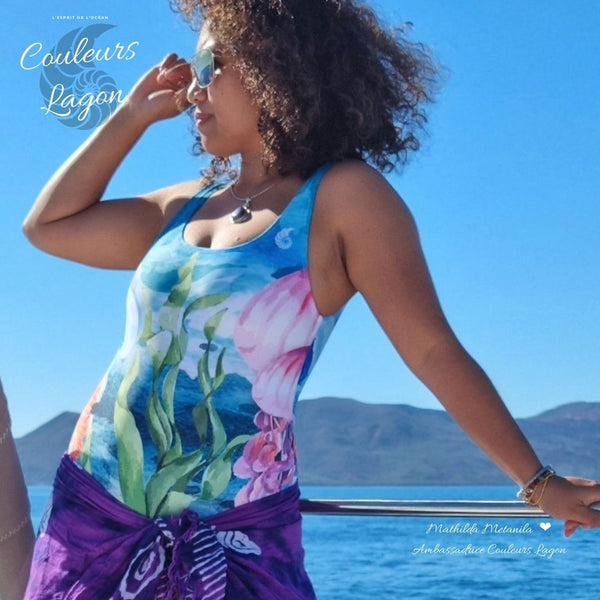 Monokini push-up piscine plage marine 1 — avant Couleurs Lagon