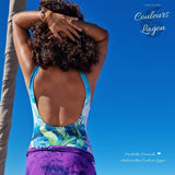 Maillot bain 1 pièce push-up marin — côté Couleurs Lagon