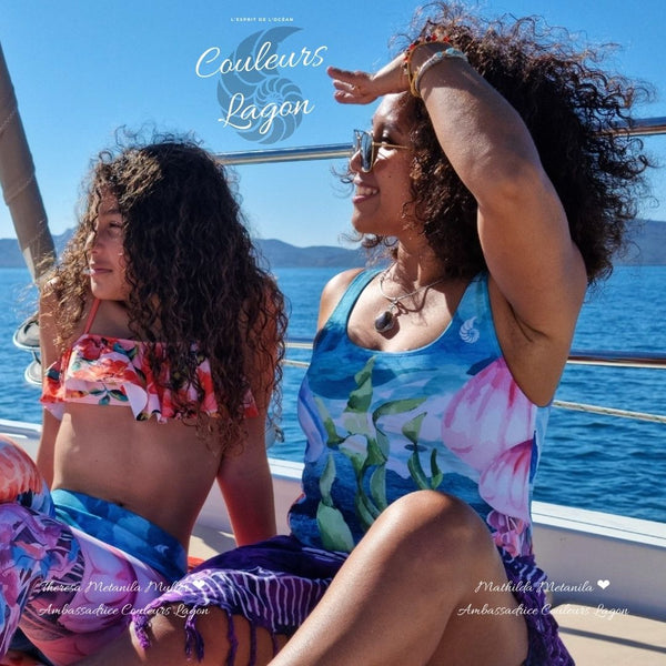Monokini sculptant marine 1 UPF50+ — dos Couleurs Lagon Pacifique