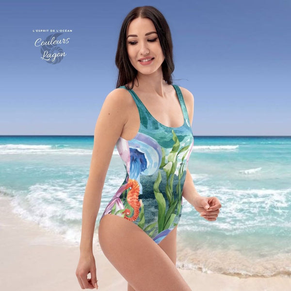 Monokini push-up marine 1 — côté droit Couleurs Lagon Nouvelle-Calédonie