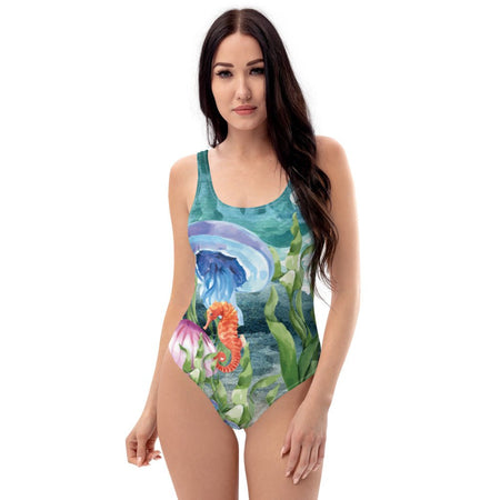 Monokini Push-UP Couleurs Lagon MARINE 1 HIPPOCAMPE - Couleurs Lagon