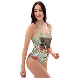 Monokini push-up UPF50+ motif nautile marine 2 — avant Couleurs Lagon