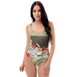 Maillot 1 pièce push-up motif nautile — avant Couleurs Lagon Nouméa