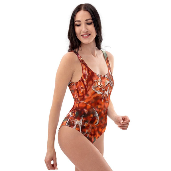 Monokini Push-Up Couleurs Lagon RED CORAL DRAGON FISH - Couleurs Lagon