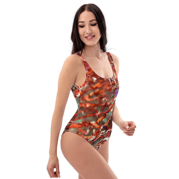 Monokini Push-Up Couleurs Lagon RED CORAL NAUTILE - Couleurs Lagon