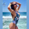Monokini Push-Up Feuille Verte Tropical SEXYRUSH - Couleurs Lagon
