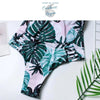 Monokini Push-Up Feuille Verte Tropical SEXYRUSH - Couleurs Lagon