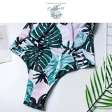 Monokini Push-Up Feuille Verte Tropical SEXYRUSH - Couleurs Lagon