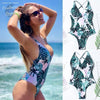 Monokini Push-Up Feuille Verte Tropical SEXYRUSH - Couleurs Lagon
