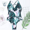 Monokini Push-Up Feuille Verte Tropical SEXYRUSH - Couleurs Lagon