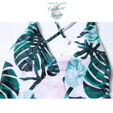 Monokini Push-Up Feuille Verte Tropical SEXYRUSH - Couleurs Lagon