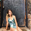 Monokini Push-Up Feuille Verte Tropical SEXYRUSH - Couleurs Lagon