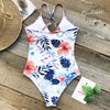 Monokini Push-Up Floral White et Hibiscus - Couleurs Lagon