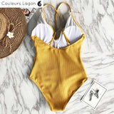 Monokini Push Up Jaune Falbala - Couleurs Lagon