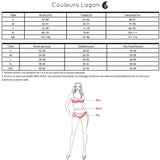 Monokini Push-Up Rasguard Manche Longue LOSANGE - Couleurs Lagon - tailles