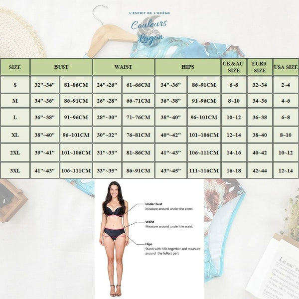 Monokini Push-Up Rashguard Manche Longue Dos Nu Turquoise BLEU LAGON - Couleurs Lagon - tailles