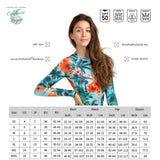 Monokini Push-Up Rashguard Manche Longue FLAMANTS ROSES - Couleurs Lagon - caractéristiques et tailles