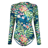 Monokini Push-Up Rashguard Manche Longue FLORAL BARBARA - Couleurs Lagon - autre model 3D