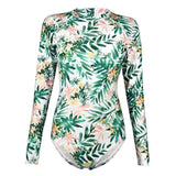 Monokini Push-Up Rashguard Manche Longue FLORAL BARBARA - Couleurs Lagon - modele 3D