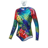 Monokini Push-Up Rashguard Manche Longue PERROQUET - Couleurs Lagon - avant gauche