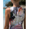 Monokini Push-Up UV Zip Surf sans manches FLORAL PALMIERA - Couleurs Lagon