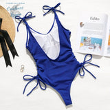 Monokini bleu femme dos nu vue dos – Couleurs Lagon