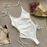 Monokini blanc femme 1 pièce sexy dos nu push-up – Couleurs Lagon