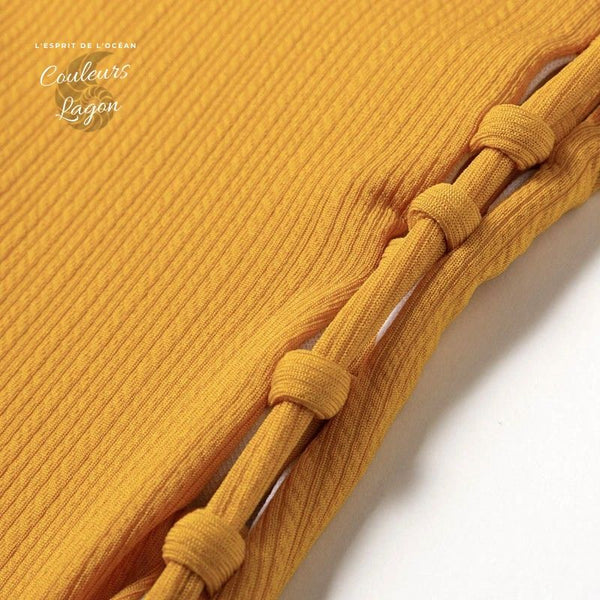 Monokini femme orange détail tissu élasthanne résistant – Couleurs Lagon
